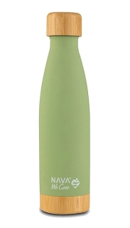 Nerezová vakuová cestovní láhev bambusová NAVA "We care" mint 500ml