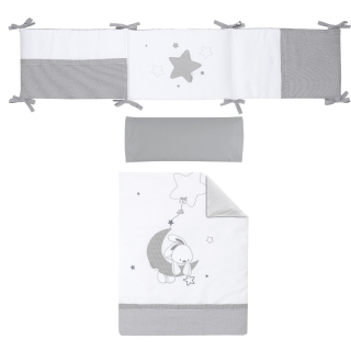 Dětský postýlková 5-dílná sada BimbiDreams Bunny grey